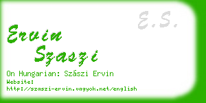 ervin szaszi business card
